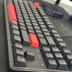 Keychron C3 Pro QMK/VIA Custom Gaming Keyboard, Programmable 87 Keys Compact TKL Layout Gasket Mount, Red LED Backlight Wired Mechanical Keyboard