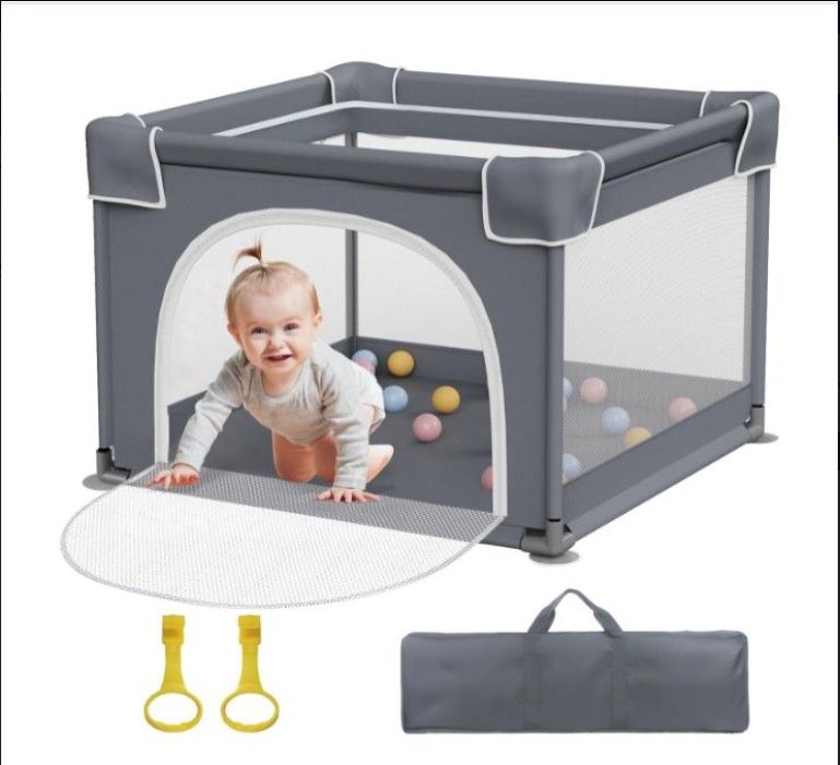 Small Baby Playpen with Mat – 36"x36" Safety Play Yard, Breathable Mesh !!!!