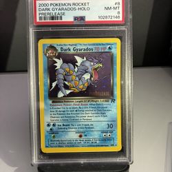PSA8 Dark Gyarados Holo Prerelease (Swirl)