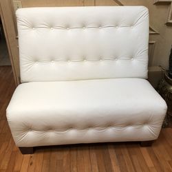 Faux Leather White Couch - **** DONATED TO A WORTHY CAUSE!****