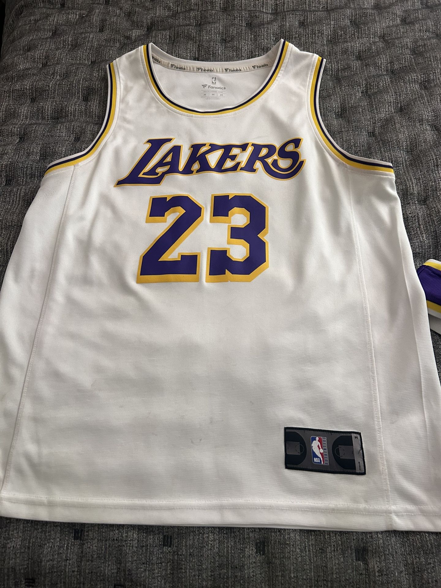 Lebron James Lakers Medium Men’s Jersey (White, And Purple)