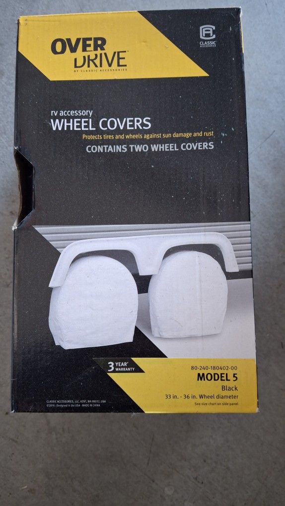 2 Black Tire Covers Brand New