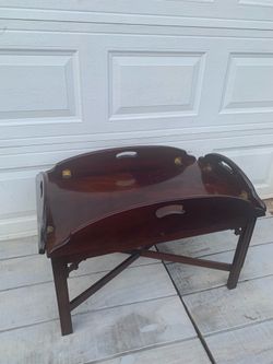Pennsylvania House Butler Tray Table Mahogany Wood Folding Serving Stand