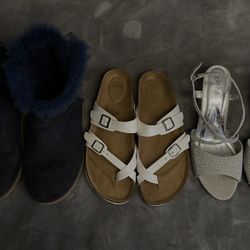 Bailey Bow II Uggs, Birkenstock Dupe Sandals, and Status Statutes High Heels Silver