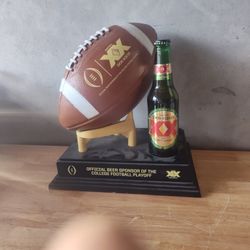 21 & Over Only! Dos Equis XX Dos Equis Beer Original Size Football On A Tee !! Stand Display Brand New !!