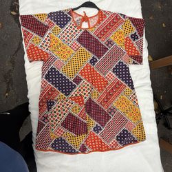 Colourful patchwork dress (large)