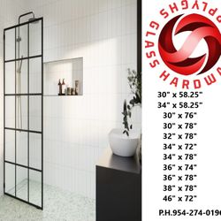FRENCH MONTURE SINGLE FIXED SHOWER DOORS