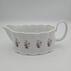 Vintage ARPO Porcelain Floral Gravy Boat Made In Romania