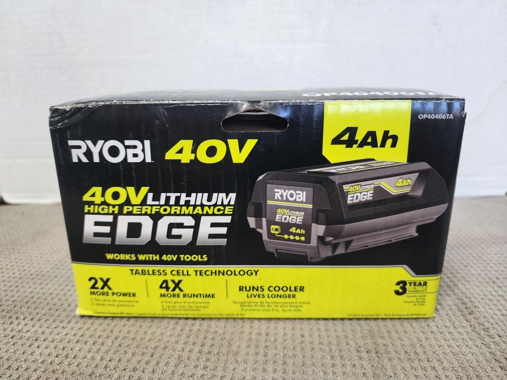 Ryobi 40v Lithium 4 Ah EDGE Battery Brand New (Price Is Firm)