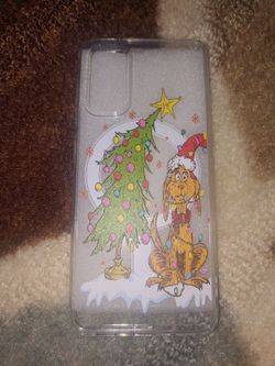 Grinch Christmas Phone Case Clear Glitter
