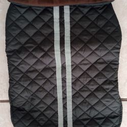 Quilted Black Reflective Striped Dog Jacket. Lightweight, Size Large
