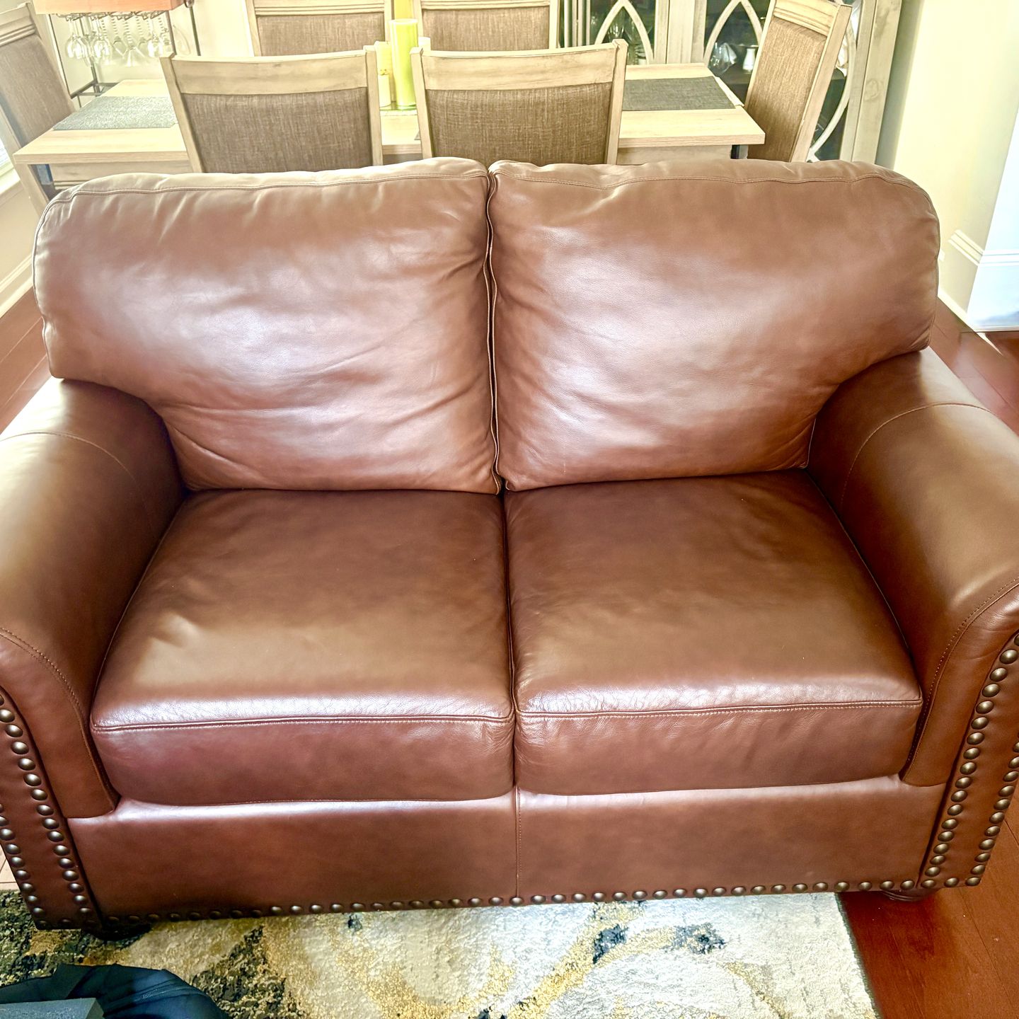 Brown Leather Sofa, Loveseat & Chair Set – Excellent Condition