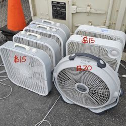 Lasko Box Fan Or Utilitech Box Fan ($15 Each). Wind Machine Floor Fan $30. All Work Great!