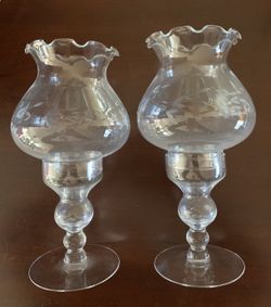 Princess House Set Hurricane Lamps