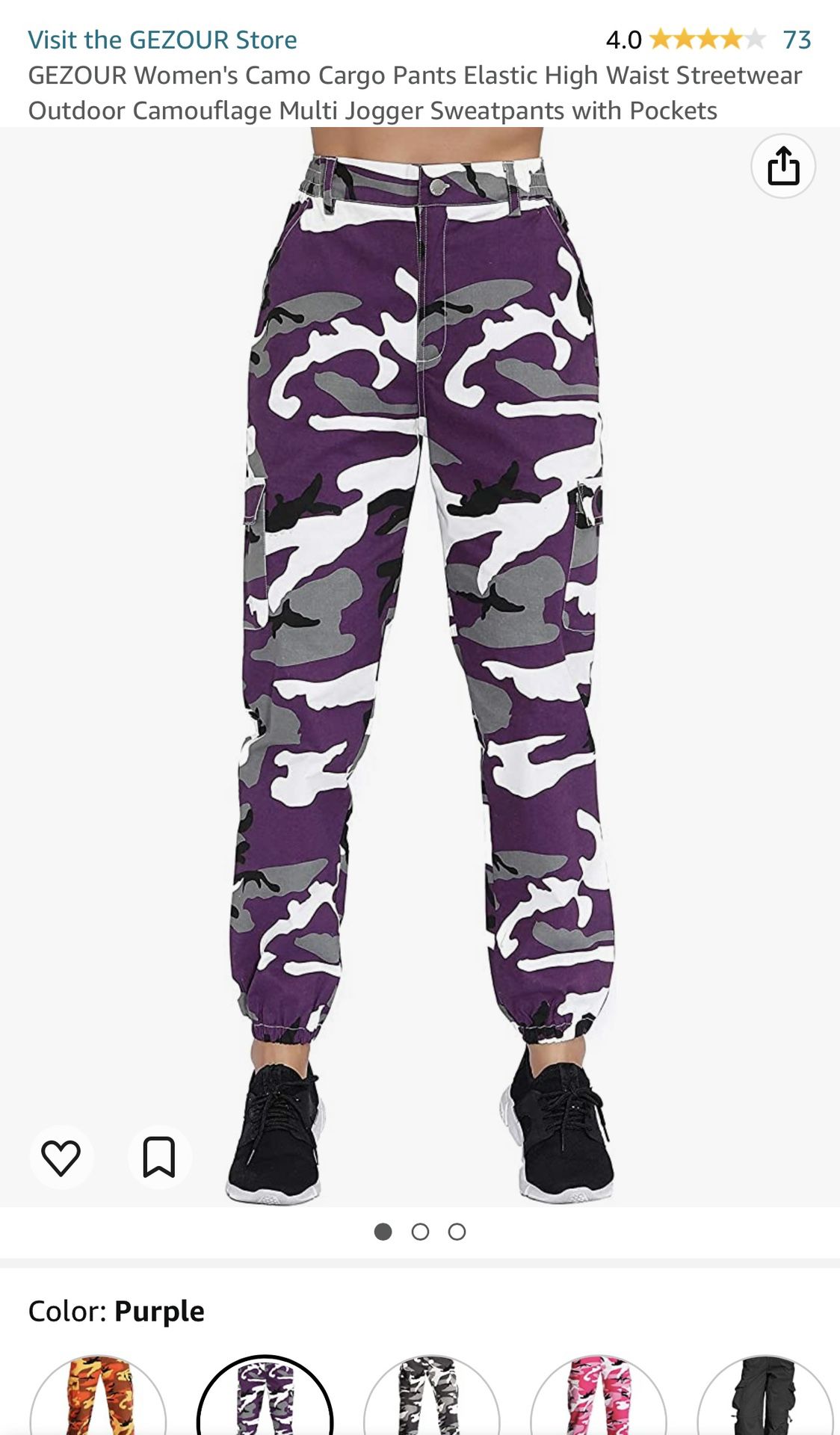 GEZOUR Women's Camo Cargo Pants Elastic High Waist Streetwear Outdoor  Camouflage Multi Jogger Sweatpants with Pockets : : Clothing,  Shoes 