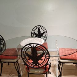 Glass Dining Room Table With 4 Chairs 