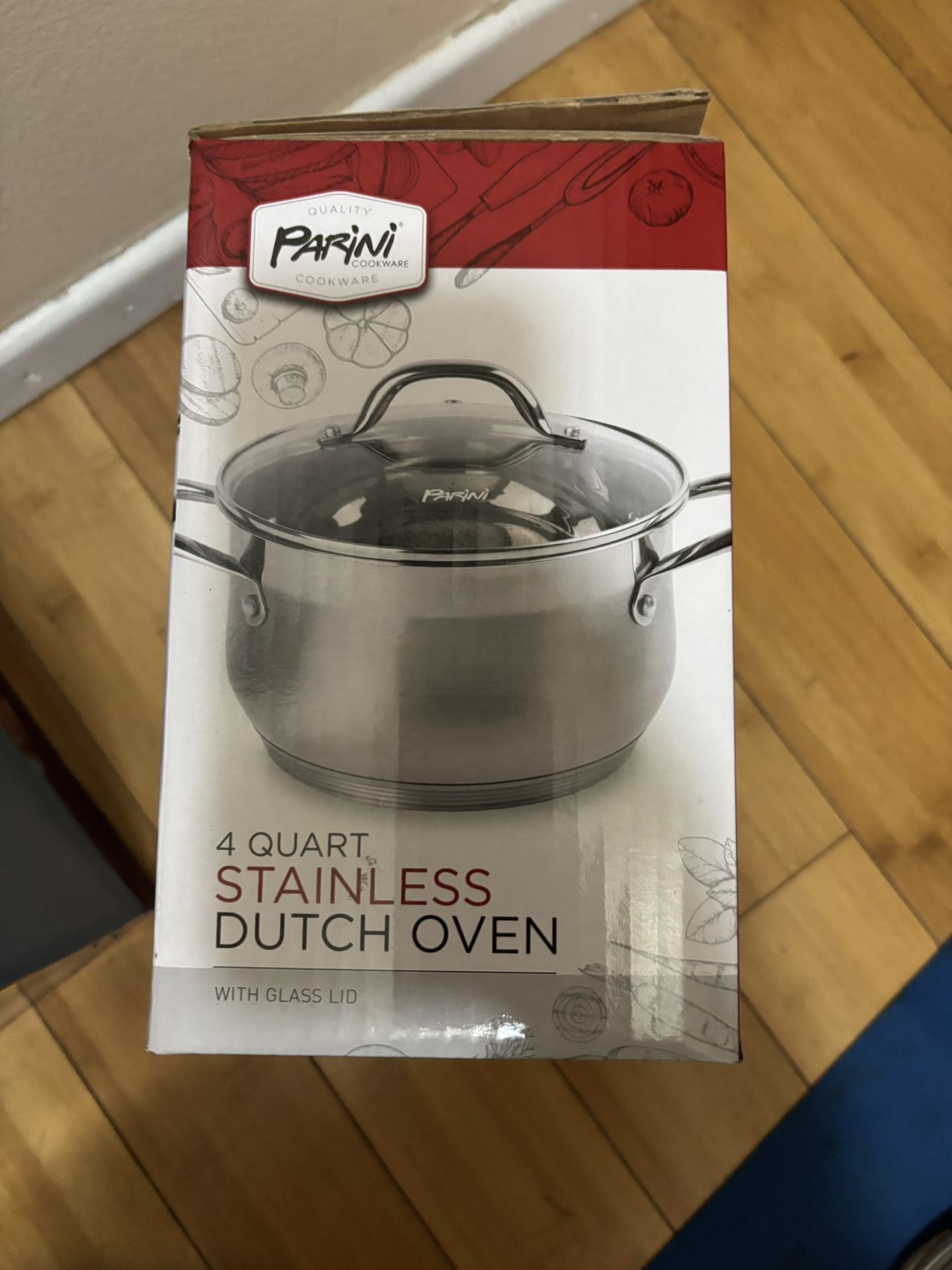 New parini 4 Quart stainless Dutch Oven In A Box