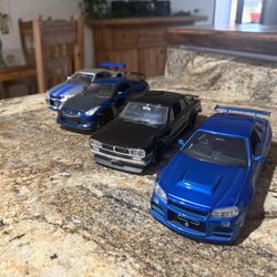 4 GTR Jada Car Toys. Fast & Furious