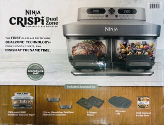 Ninja Dual Zone Air Fryer with CRISPi 2 Baskets Glasses