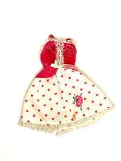 Pink with Ballerina Theme Print Spaghetti Strap Dress from Vintage 1987 Mattel “My First Barbie Easy-On Fashions #4585”