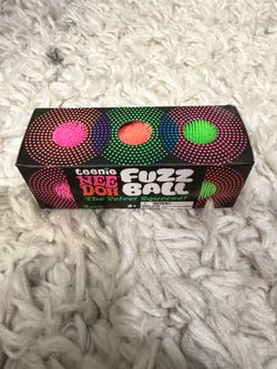 Nee Doh Teenie Fuzz Ball Velvet Squeeze Sensory Toy 3-Pack Pink Orange Green