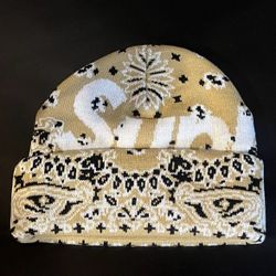 Supreme Bandana Big Logo BeanieBeige