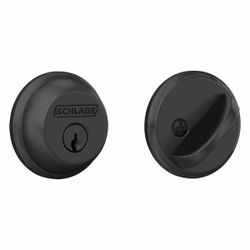 Schlage B60 Single Deadbolt, Black Finish