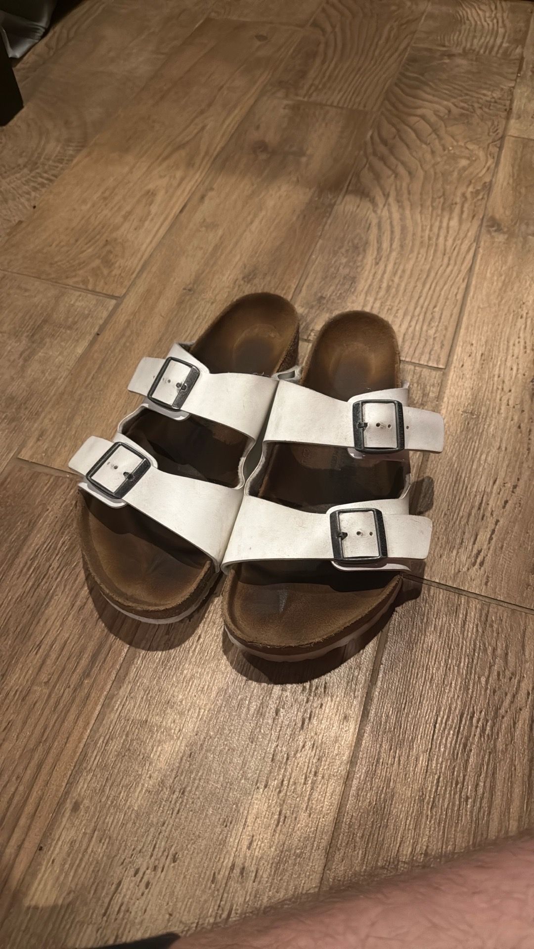 White Birkenstocks Size US 10/EU 43