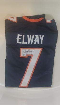 DENVER BRONCOS JOHN ELWAY AUTOGRAPHED CUSTOM JERSEY WITH PLAYER HOLOGRAM AUTHENICATION