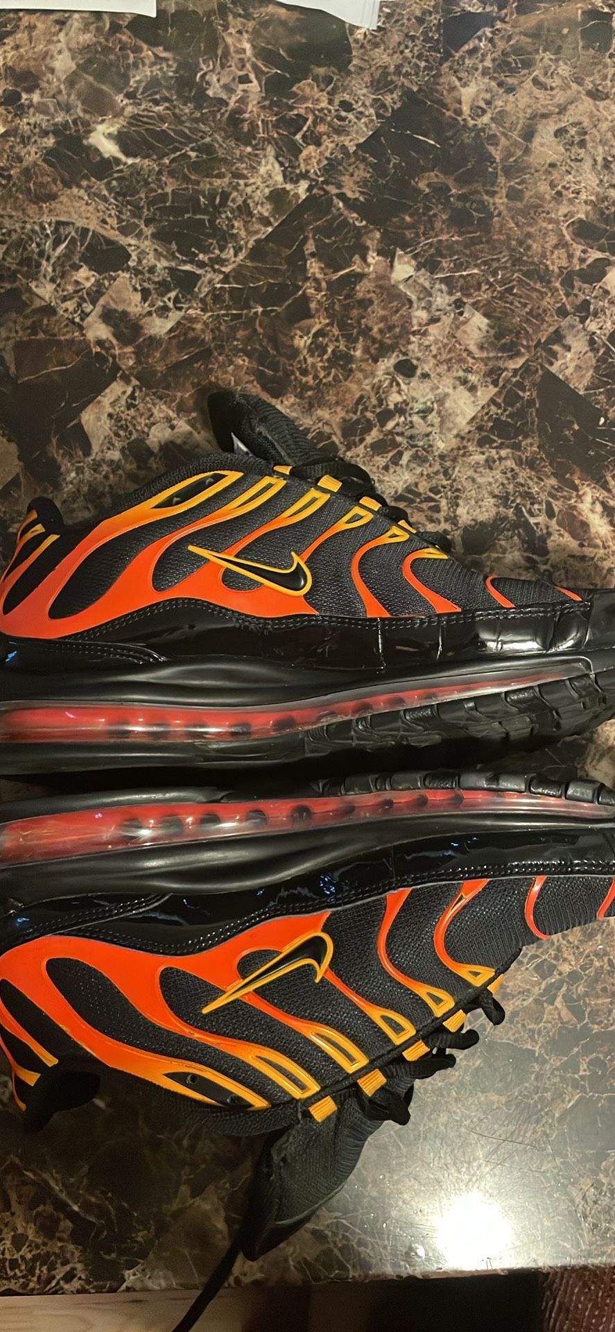 Nike Air max 97 Plus Black Shock Orange Athletic shoes Sneakers