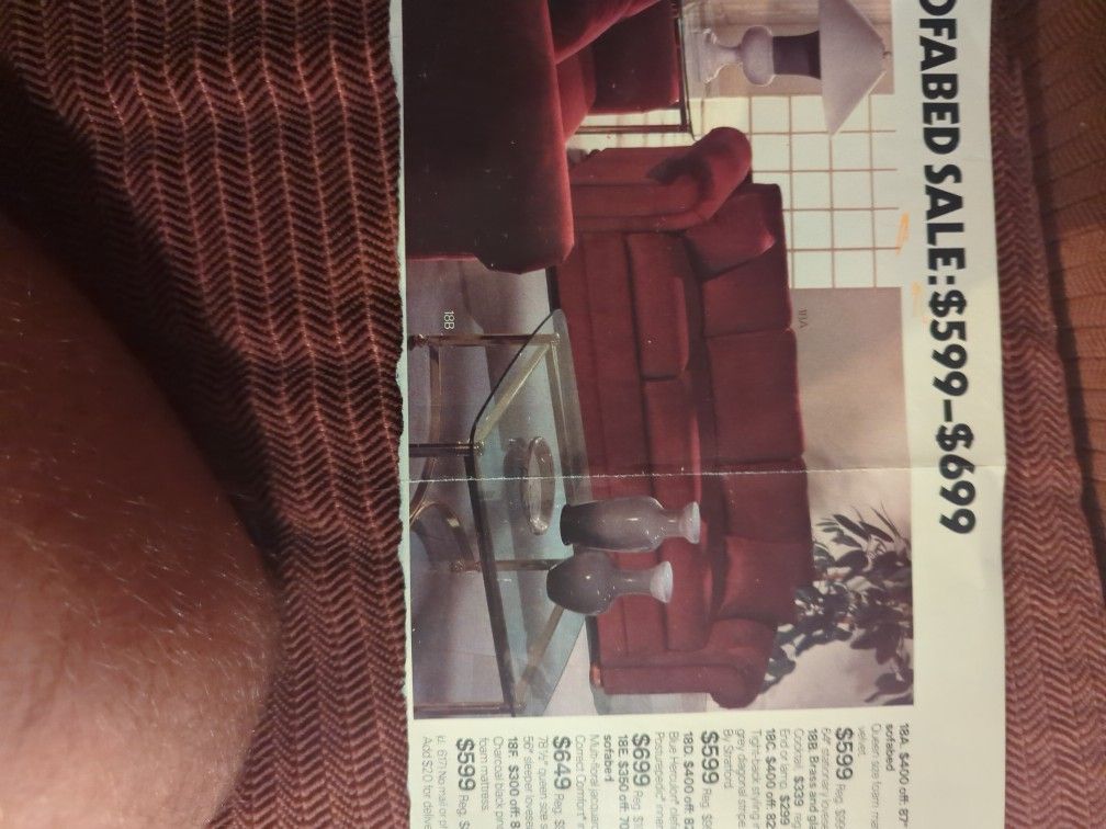 Burgundy Velvet Couch 87 Inches