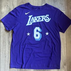 Nike LeBron James #6 Lakers Purple Tee Shirt Large Lakers City Edition 2020/2021