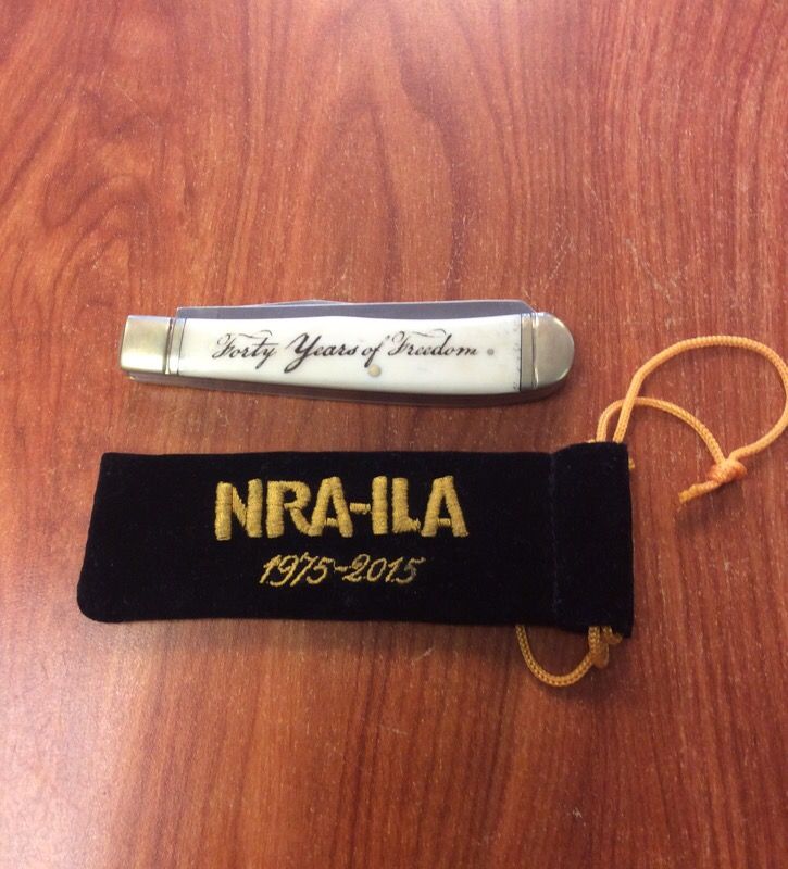 Stone River NRA-ILA 2 Blade Knife "Forty Years of Freedom" with case!!