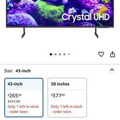 Samsung 4K 43" Model UN43TU700DFXZA
