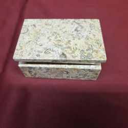 Jewelry Box With Hinge- 3x5 Inch-Fossil Stone 
