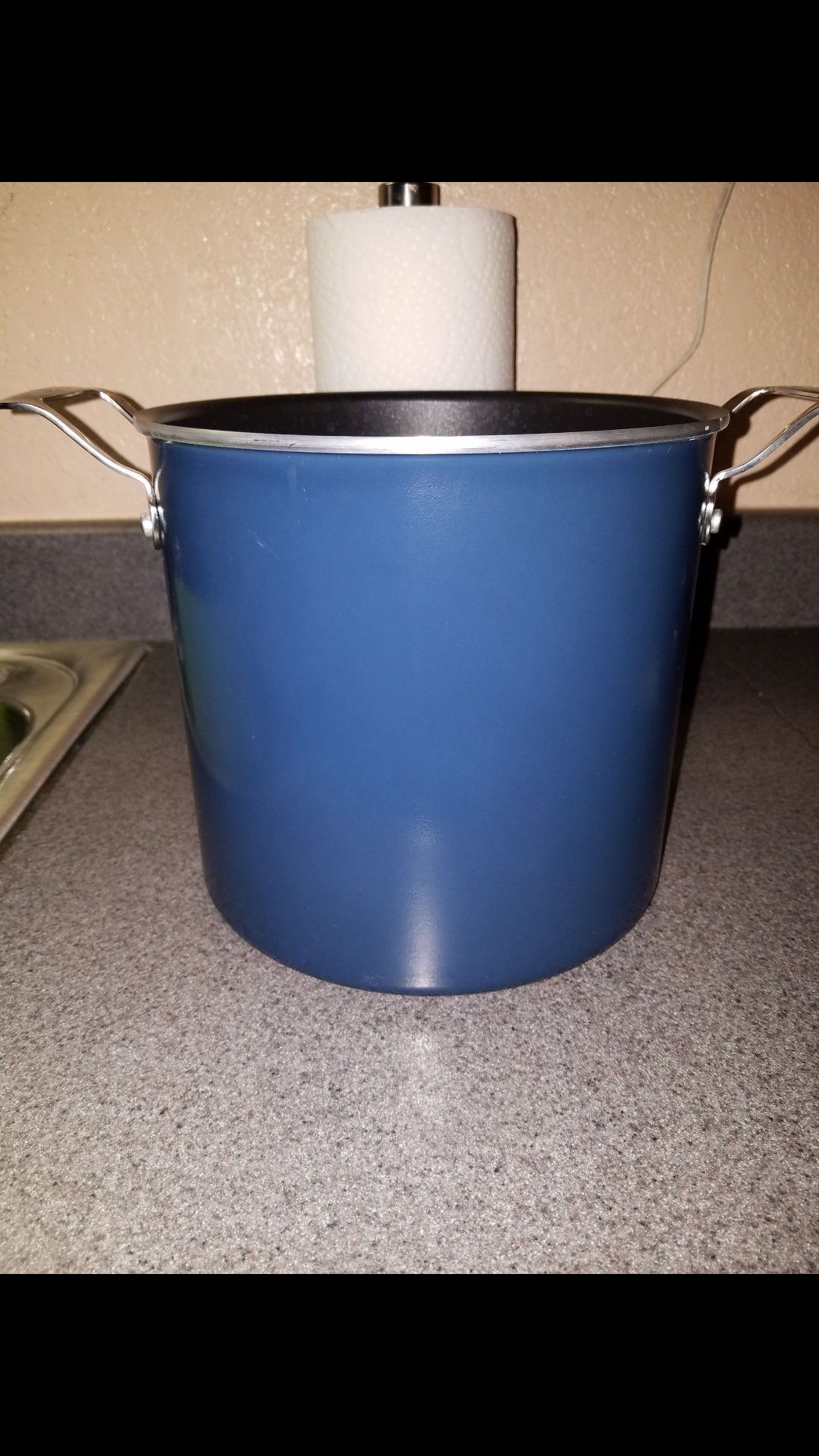 Emeril Lagasse blue ceramic nonstick hard anodized 8 quart deep