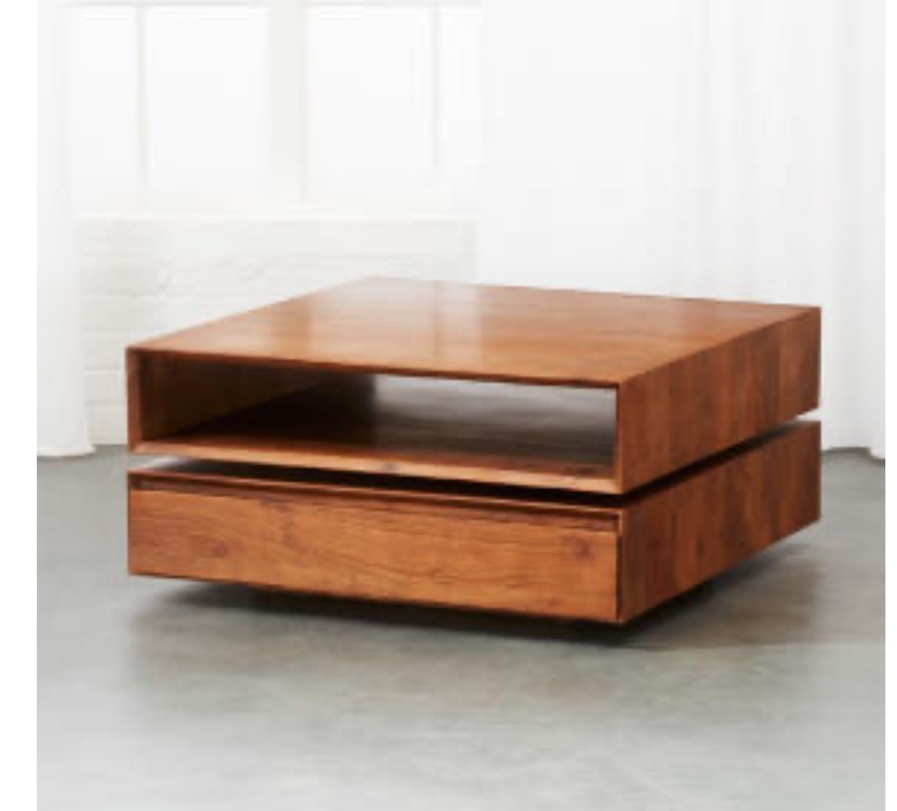 Rotating Wood Coffee table CB2