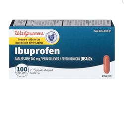 Walgreens Ibuprofen 200 mg 100 Tablets NEW Save $3, Save 28%
