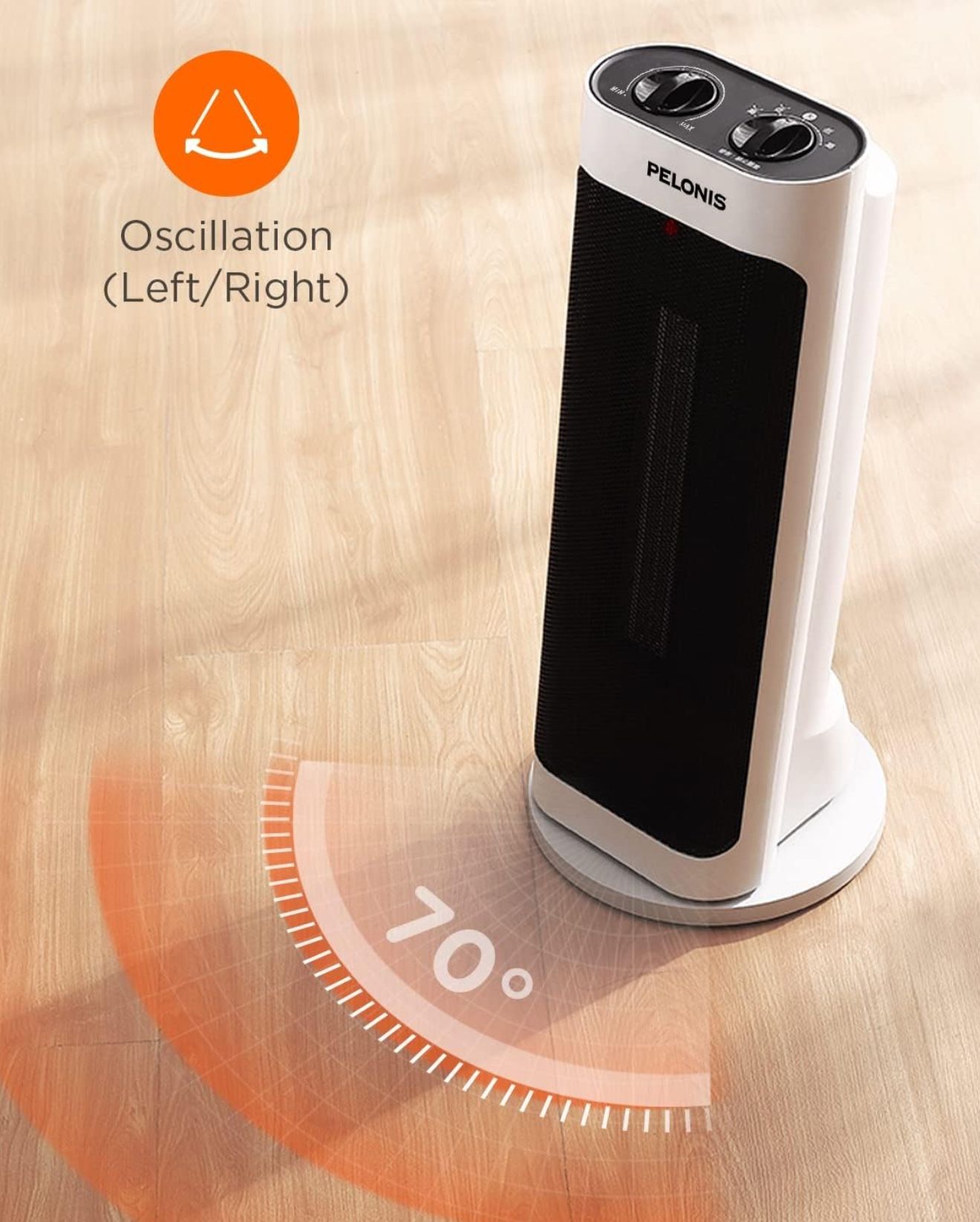 Ceramic heater PELONIS PH-19J 1500W Fast Heating, Programmable Thermostat, Easy Control, Wide