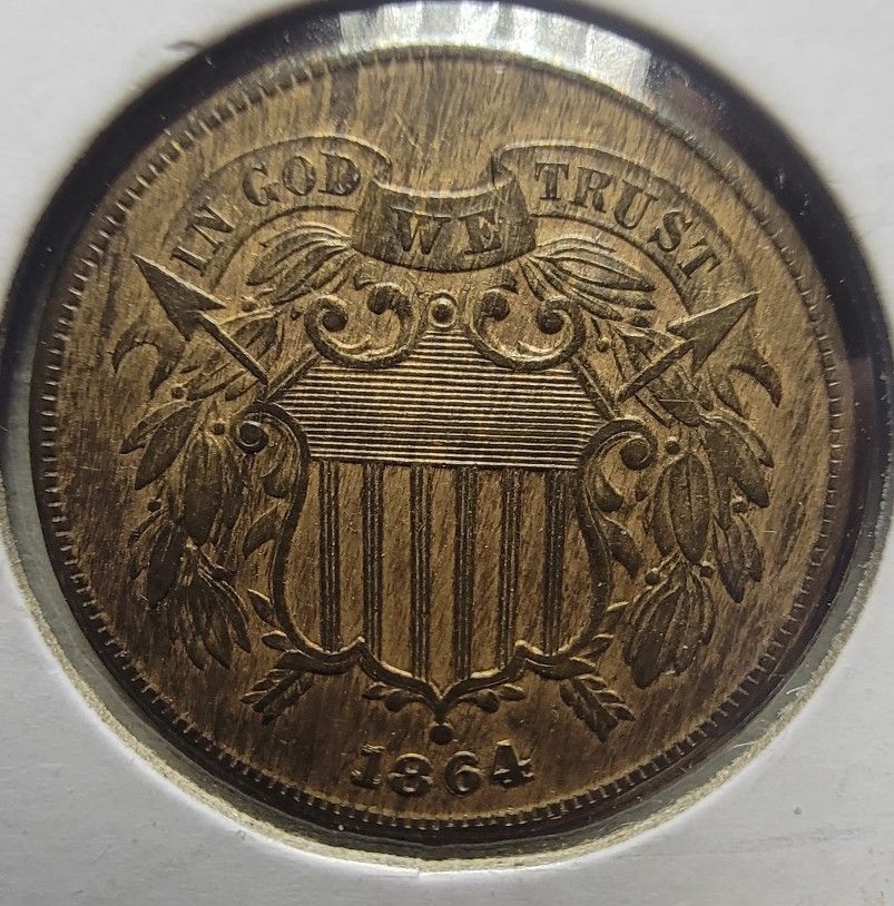 1864 2 Cent Piece Large Motto BU NGC RPM-007