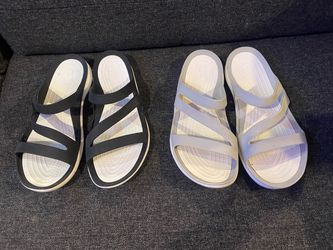 Two Pairs of Crocs Swiftwater Sandals Size 7
