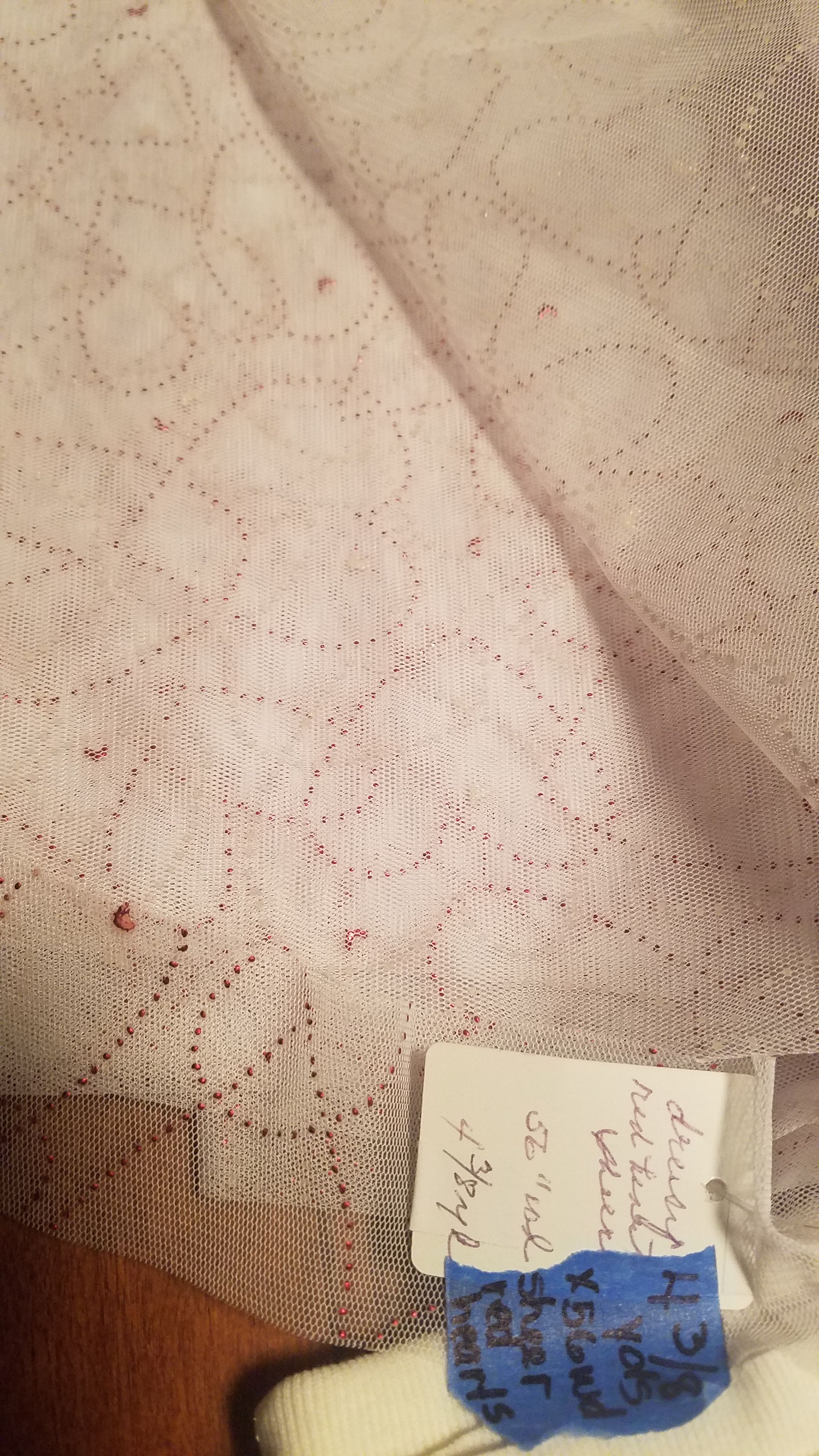 Red Hearts Sheer Fabric