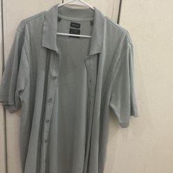 Light green button up shirt. Buffalo David Bitton men’s short sleeve button up shirt