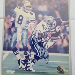 EMMITT SMITH SIGNED 8 X 10 PHOTO WITH CERT