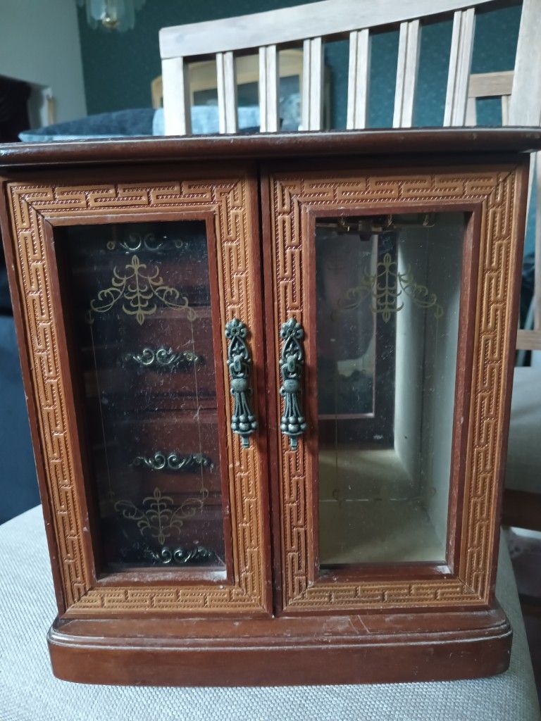 Miniature Wooden Curio W/ Dressers