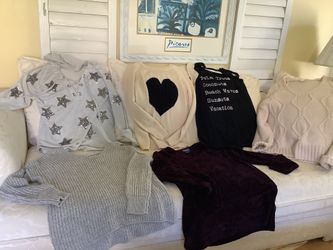 Lot of 6 women’s Sweaters and Tops Med/ lg. Great price $15