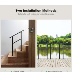 Outdoor Handrail, 2 Step Stair Handrail
