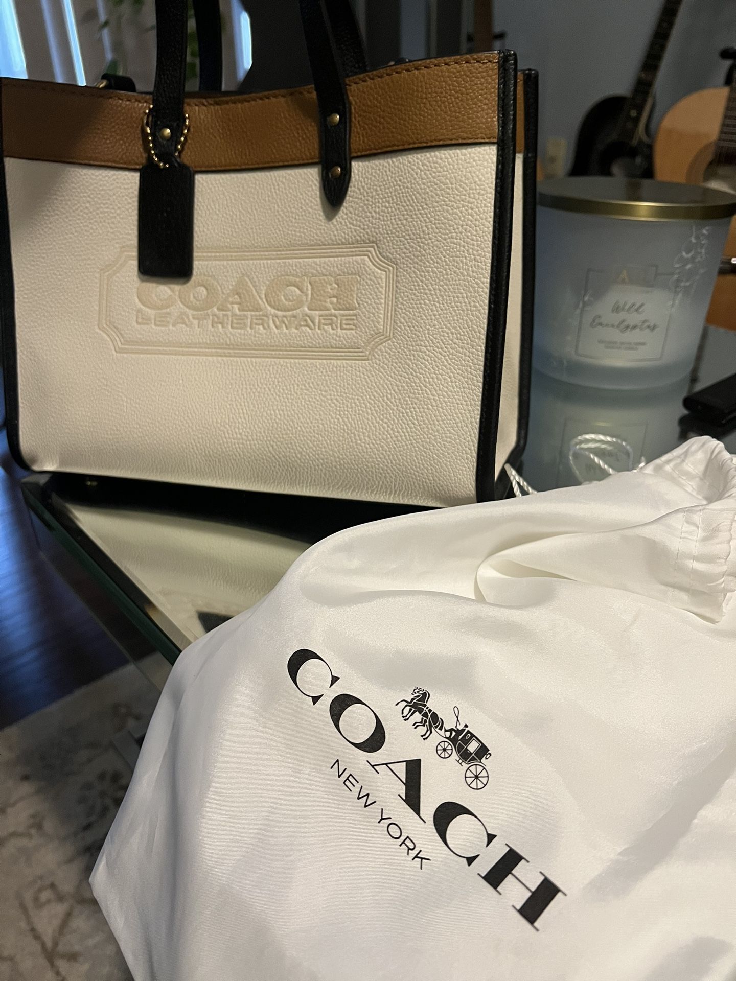 Coach Leather Purse Tote Bag Genuine