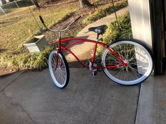 Antique Red Beach Cruiser Bicycle