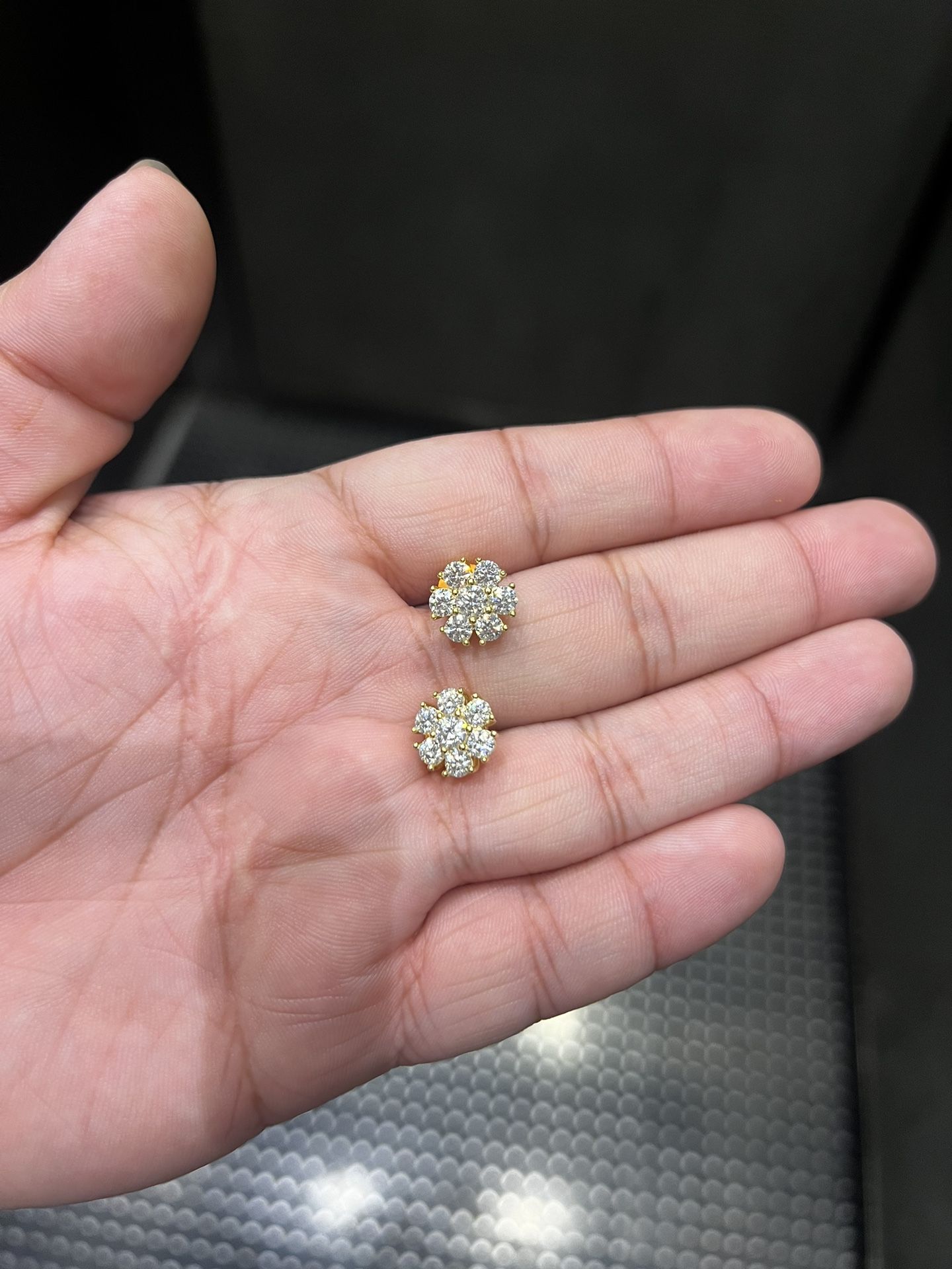 Diamond Cluster Earring moissanite Flower